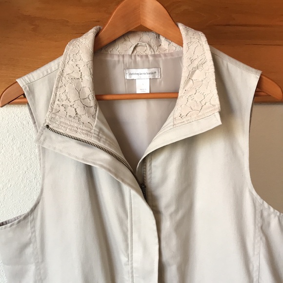 Christopher & Banks Lace-accented Zip-up Vest - Picture 10 of 13